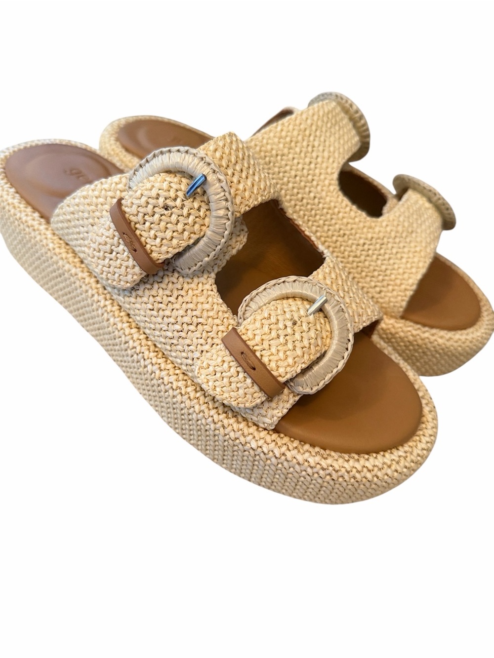 Kennith Cole Gentle Souls Theresa Platform Woven Raffia Sandals. Size 8 - Picture 6 of 9